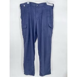 Carhartt Men's Size 40 X 32 FR CAT 2 Canvas‎ Cargo Navy Blue Pants Workwear